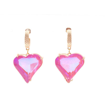 widaro oorbellen shiny hearts pink