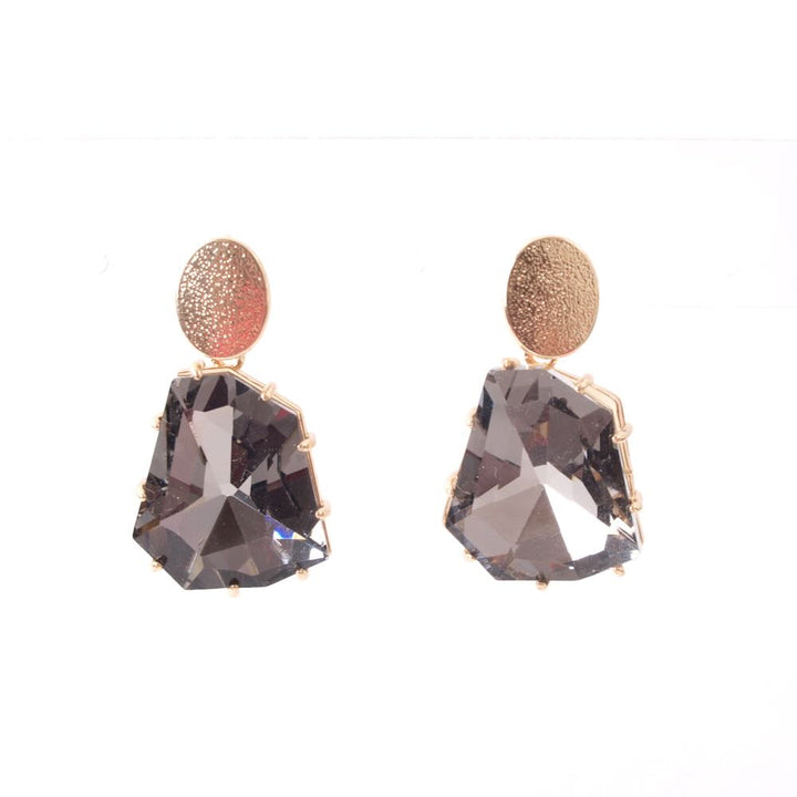 widaro oorbellen shiny stone grey