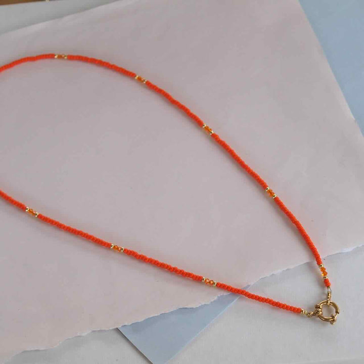 widaro lange ketting brown/orange 60 cm