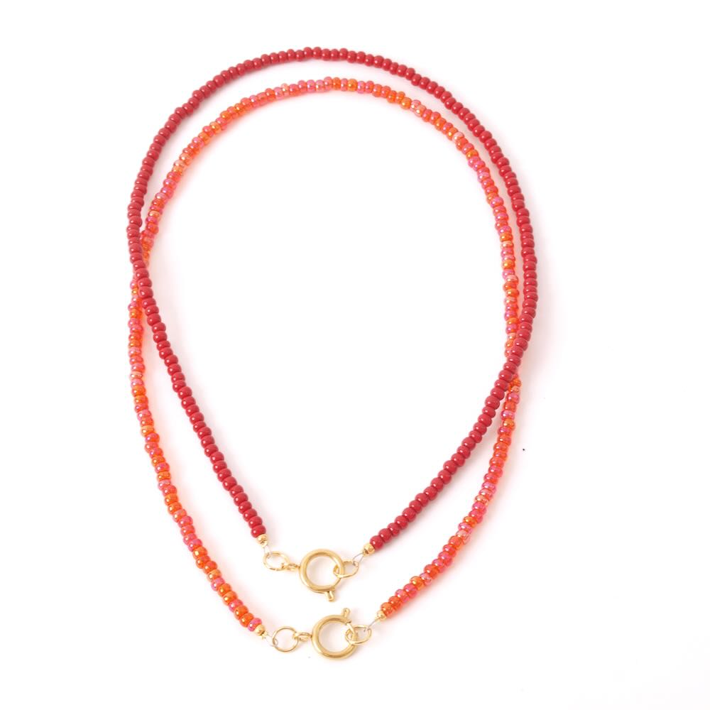 widaro ketting dark red/orange beads (kies je ketting)