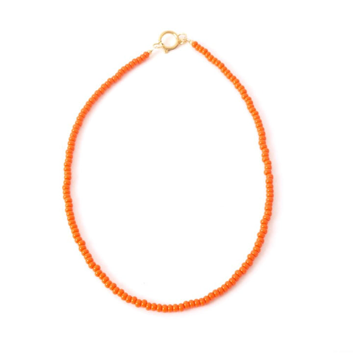 widaro ketting orange/red beads (goud/zilver)