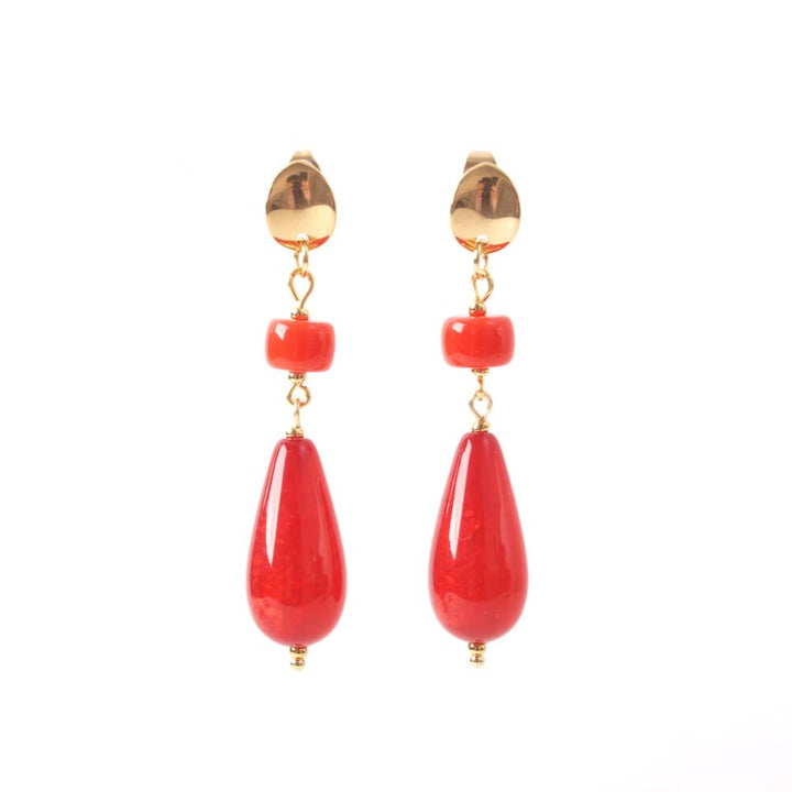 widaro oorbellen orange red drops