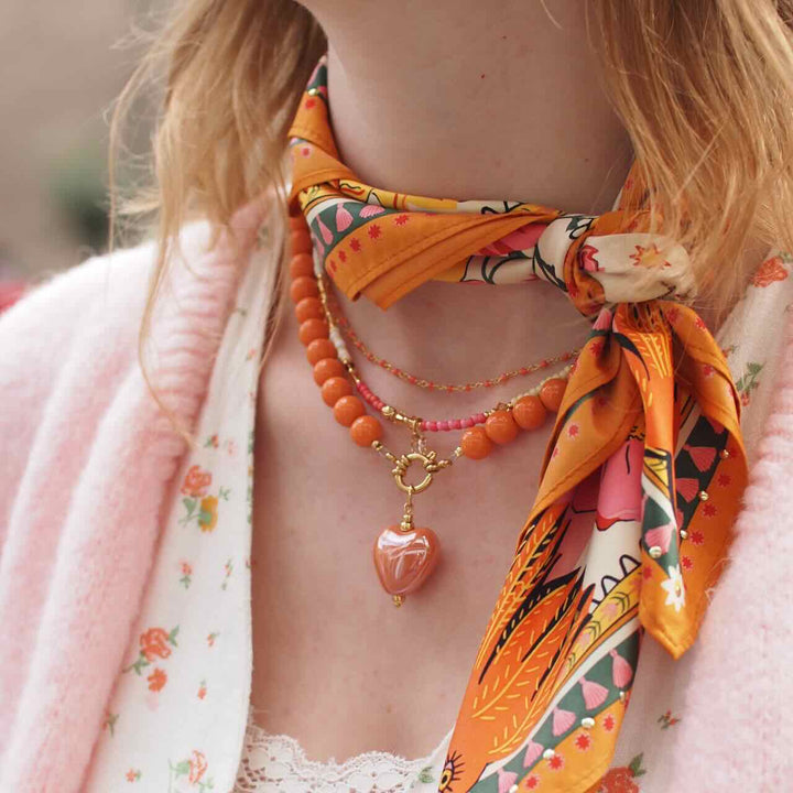 widaro ketting round orange (kies je slot)
