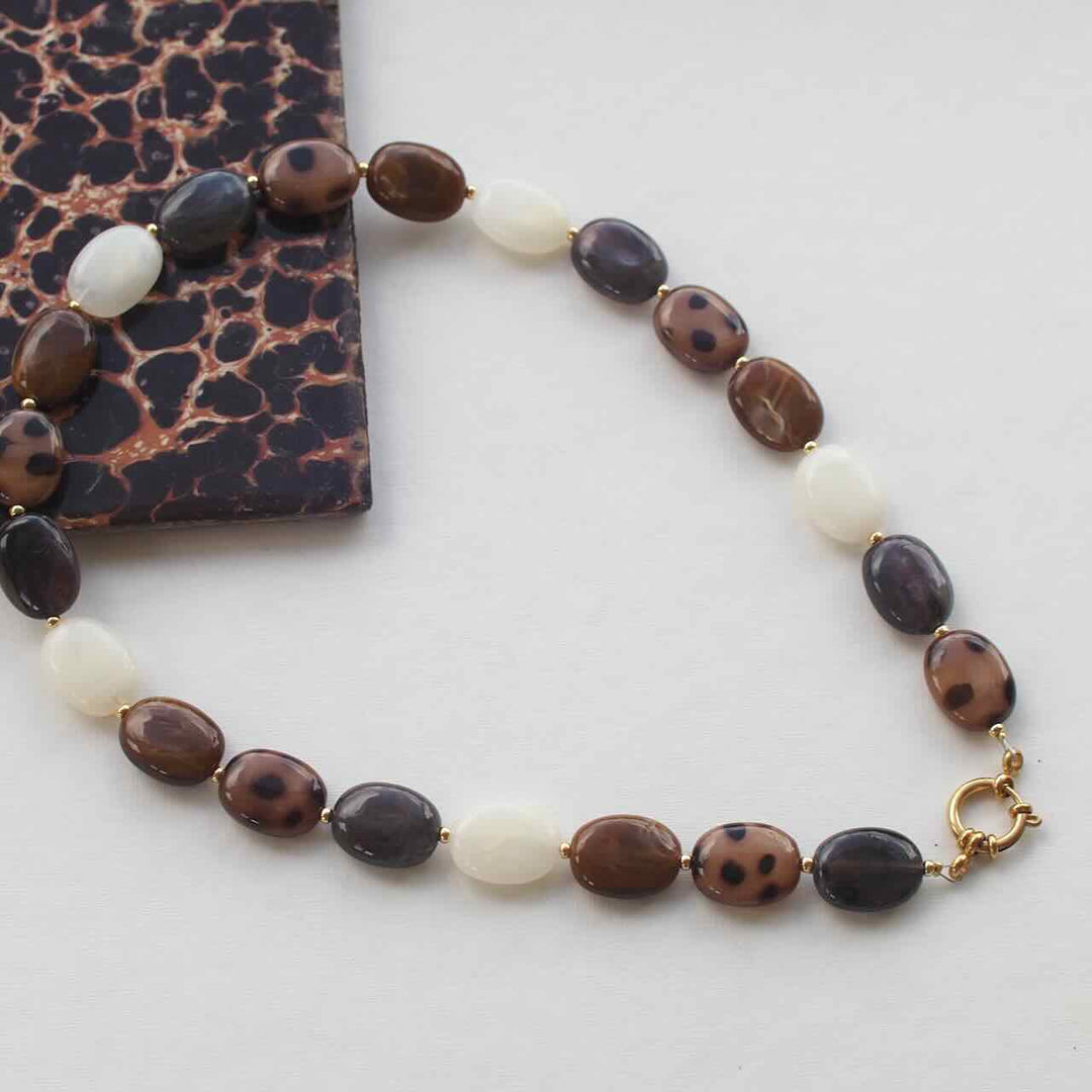 widaro ketting oval brown mix
