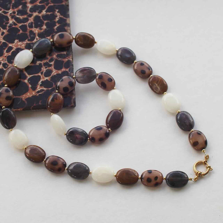 widaro ketting oval brown mix