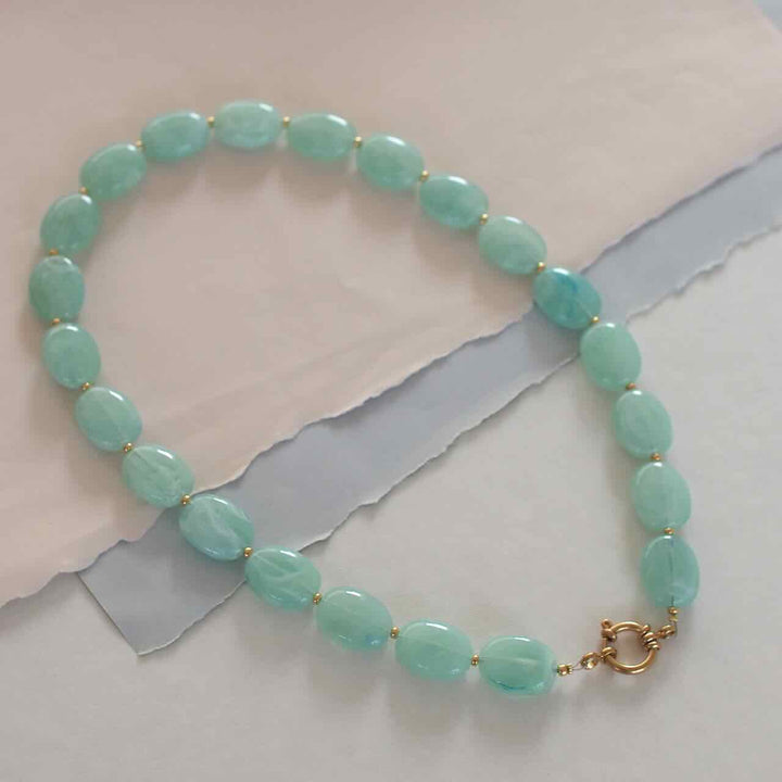 widaro ketting oval mint marble