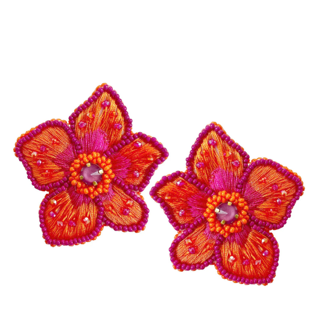 paulie pocket oorbellen paradise orange fuchsia
