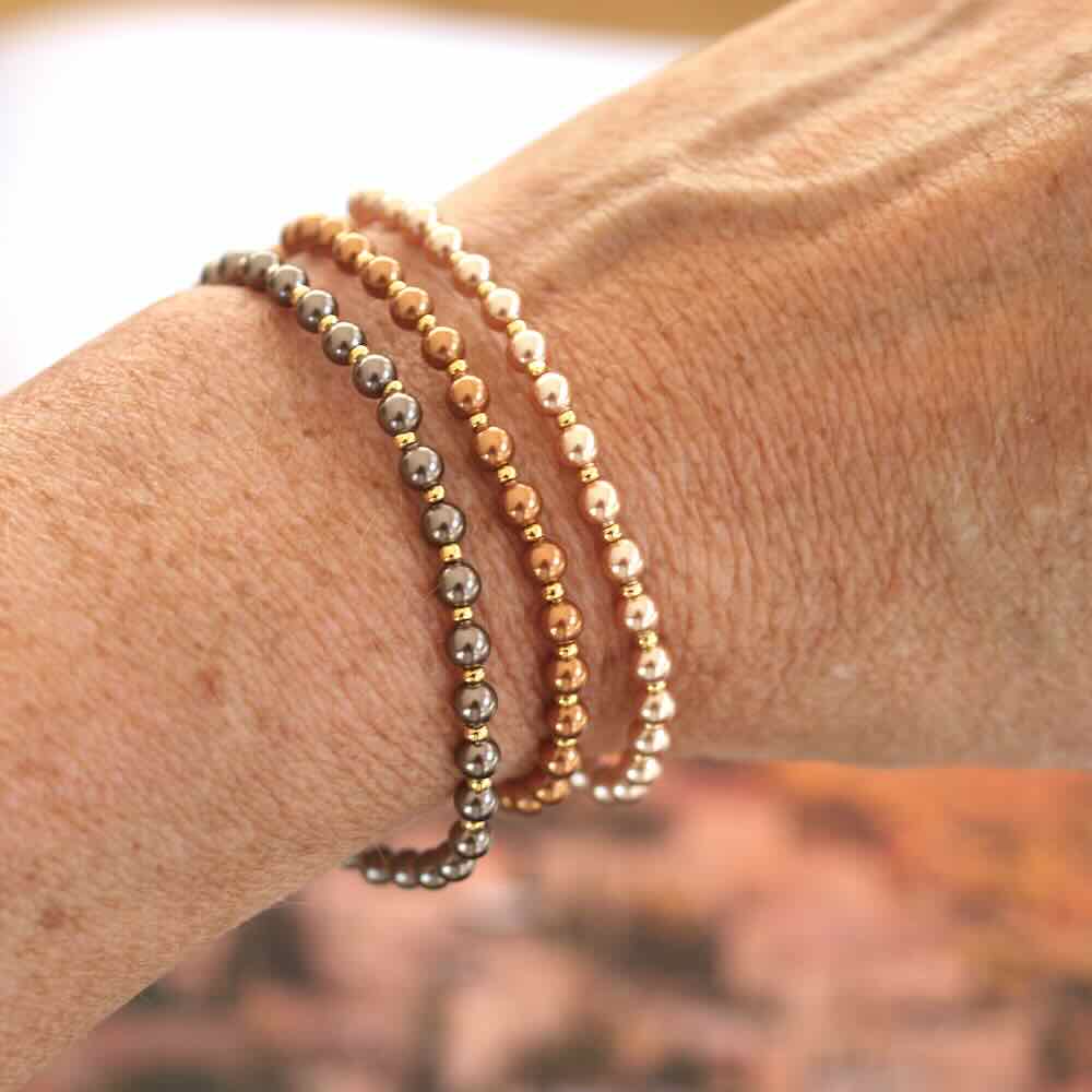 widaro swarovski parelarmband brown (kies je soort)