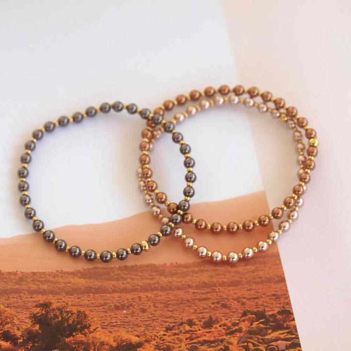widaro swarovski parelarmband brown (kies je soort)