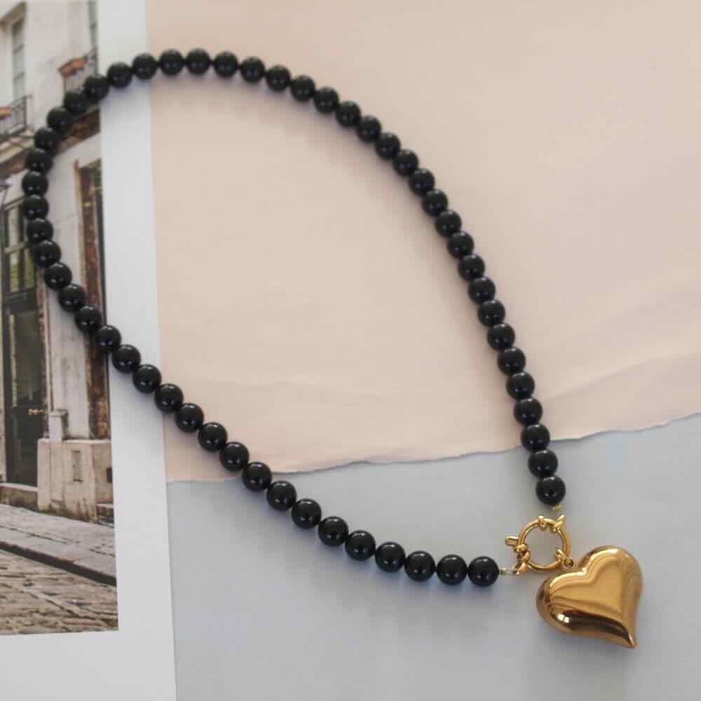 widaro parelketting black 8mm