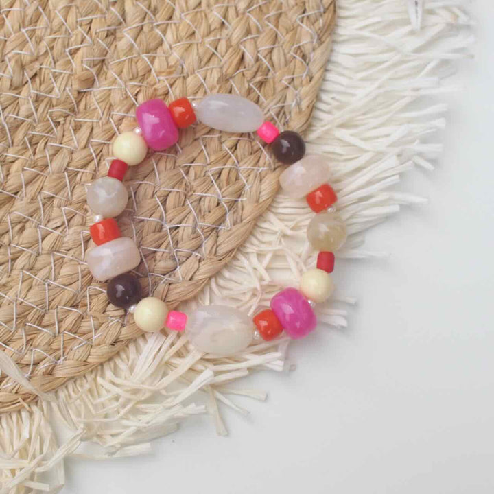 widaro armband pink beige mix