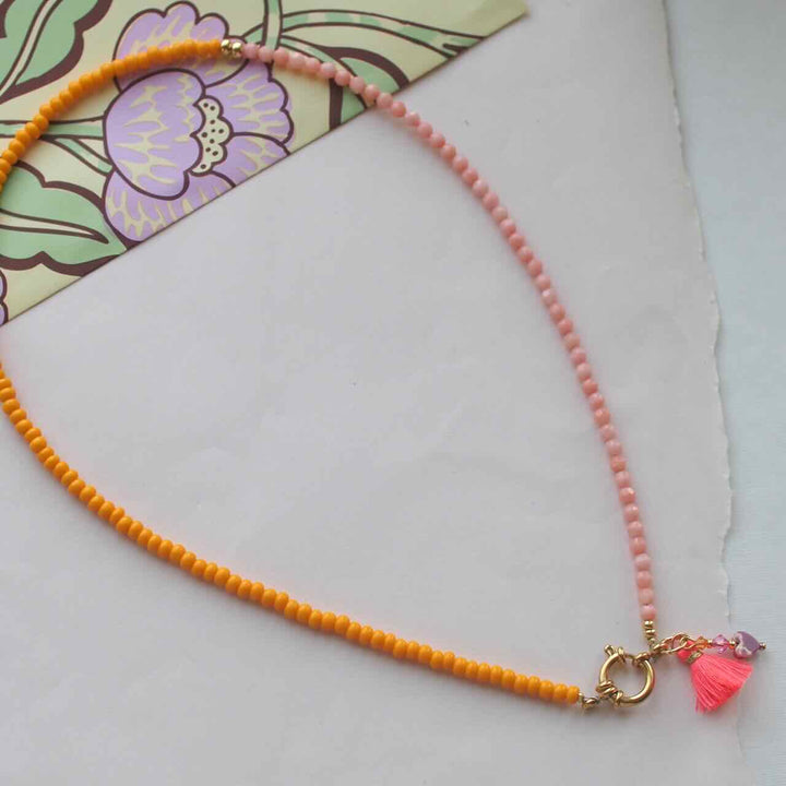 widaro ketting love the double pink orange