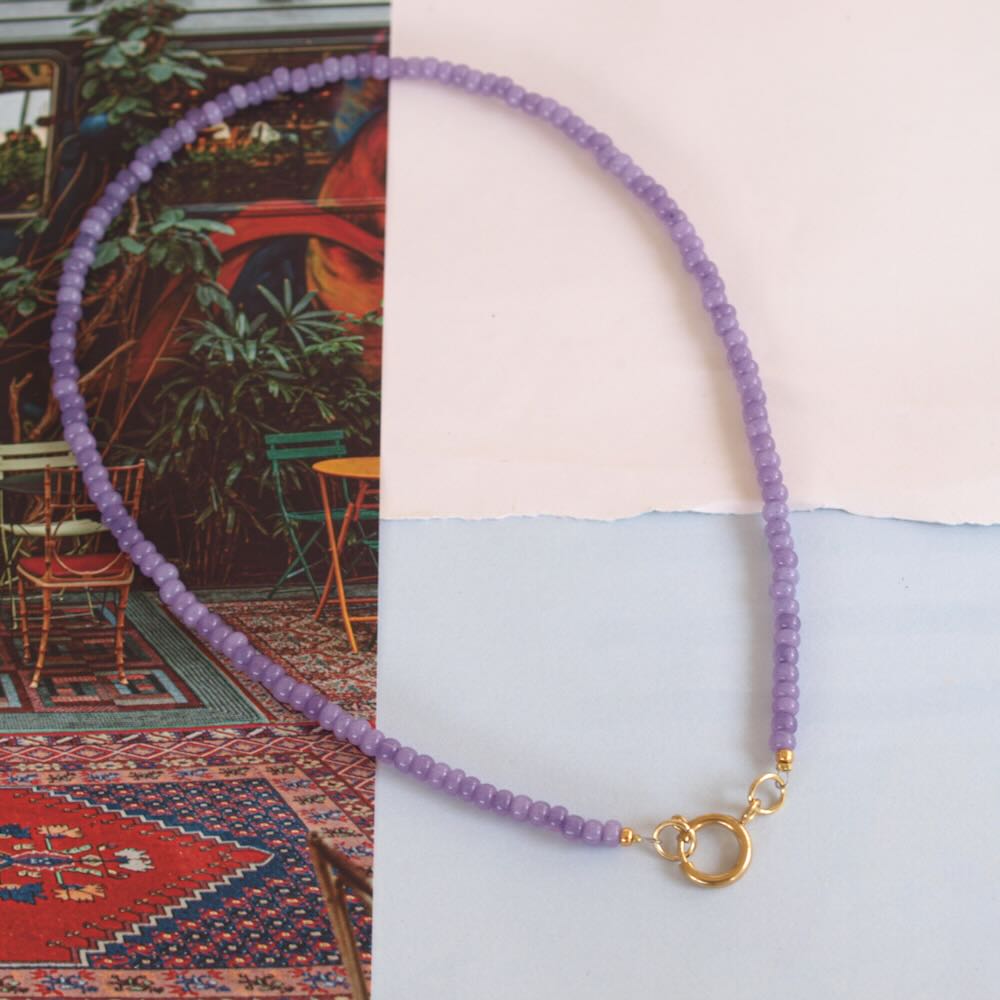 widaro ketting purple beads