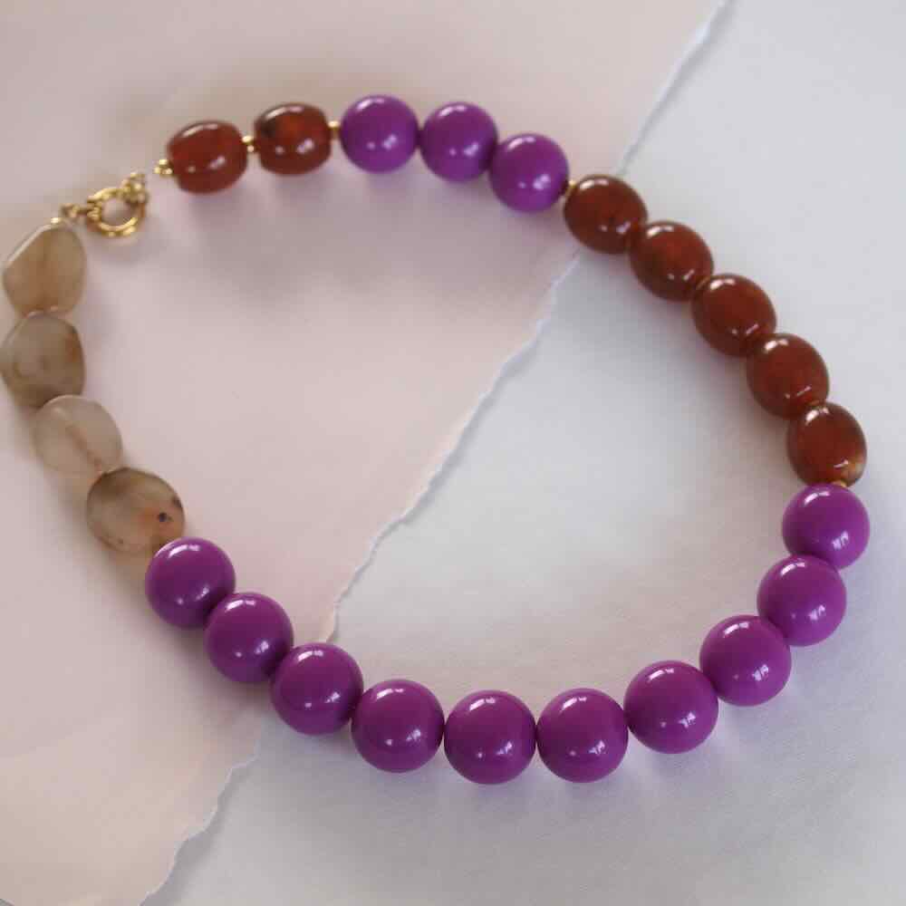 widaro ketting big purple brown