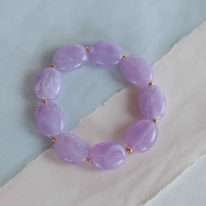 widaro armband oval purple marble