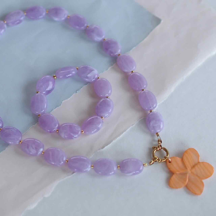 widaro armband oval purple marble