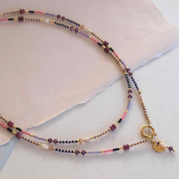 widaro ketting mix purple pink (kies je lengte)