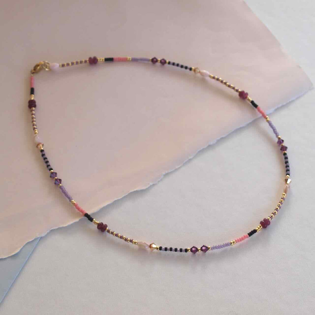 widaro ketting mix purple pink (kies je lengte)