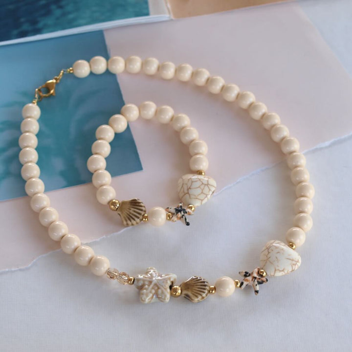 widaro armband/ketting round beachy cream