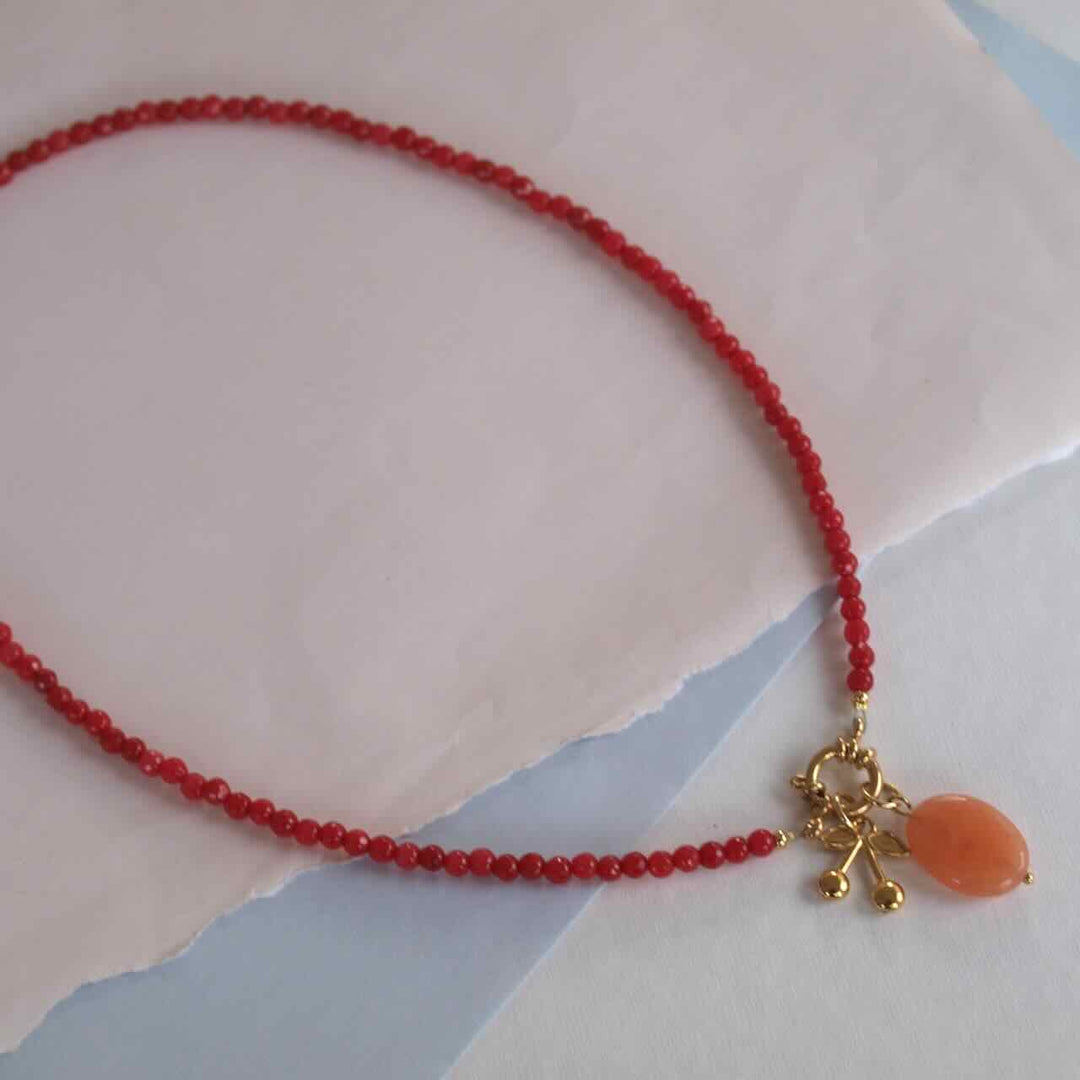 widaro ketting ruby agate