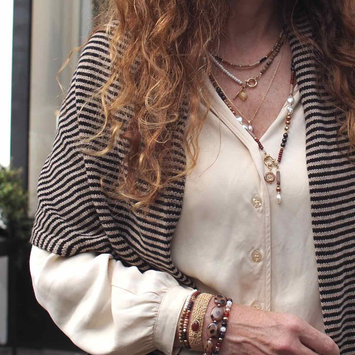 widaro armband love the double brown beige