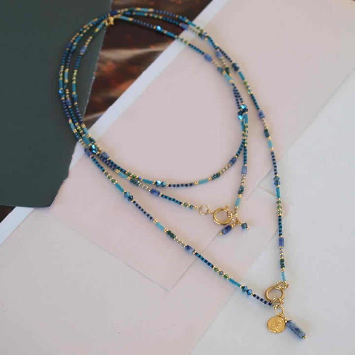 widaro lange ketting mix blue azure