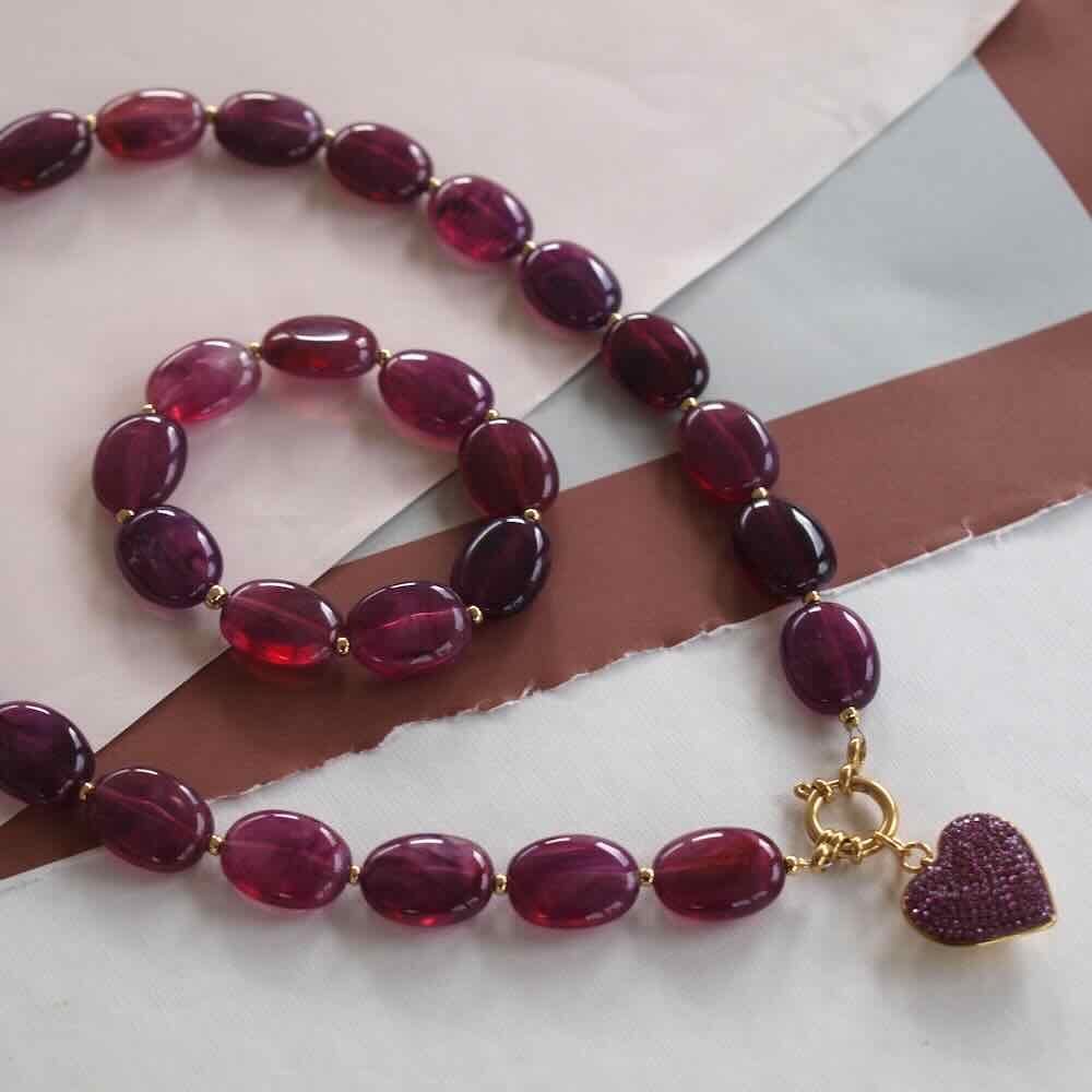 widaro ketting oval aubergine purple