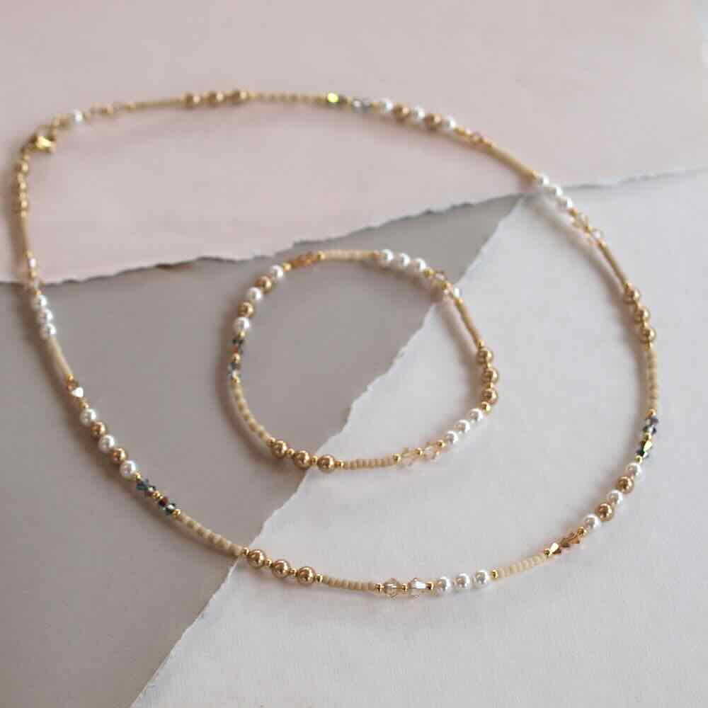 widaro ketting pearl chique gold