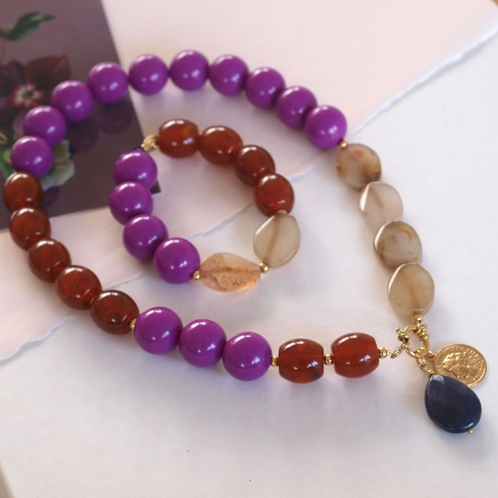 widaro ketting big purple brown