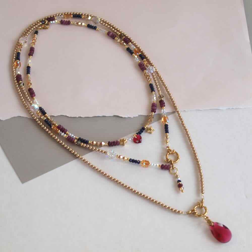 widaro halflange ketting pearl gold