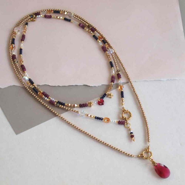 widaro halflange ketting pearl gold