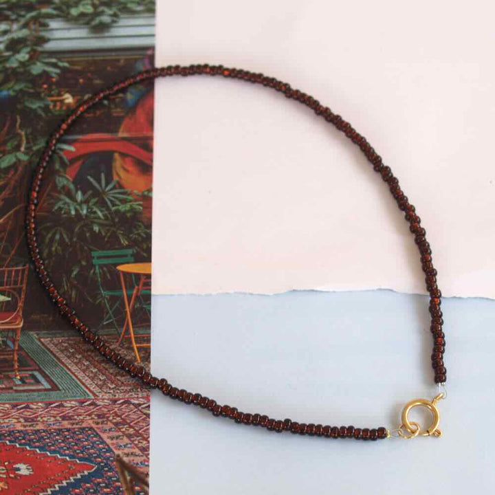 widaro ketting marmer brown/ silverlined brown (kies je kleur)