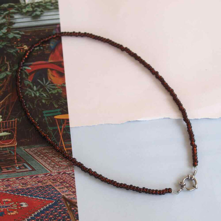 widaro ketting marmer brown/ silverlined brown (kies je kleur)