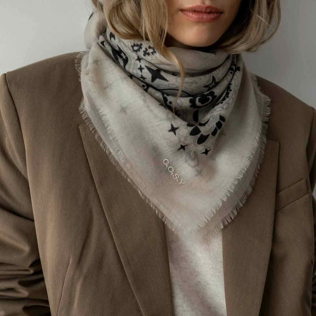 sjaalmania sjaal cosy 100% bandana birch