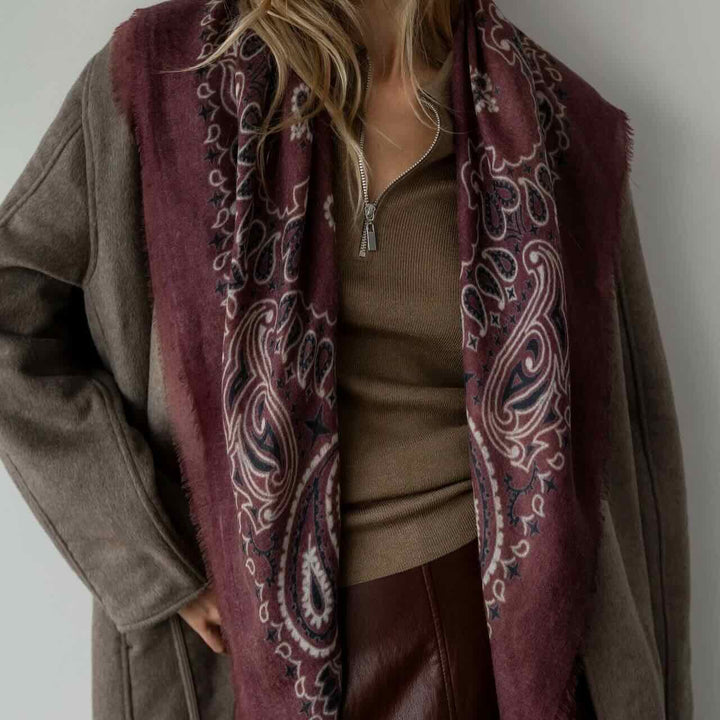 sjaalmania sjaal cosy 100% bandana syrah