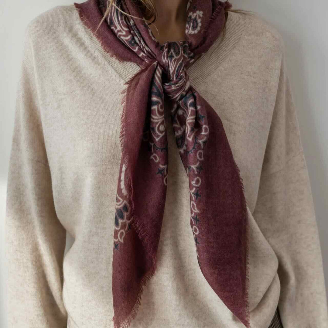 sjaalmania sjaal cosy 100% bandana syrah