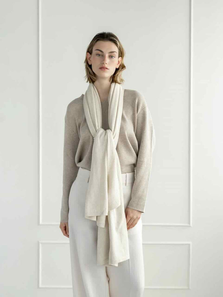 sjaalmania sjaal cosy cool white sand