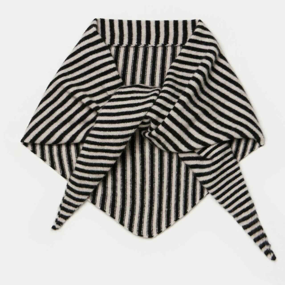 sjaalmania sjaal cosy chic triangle black/oatmeel