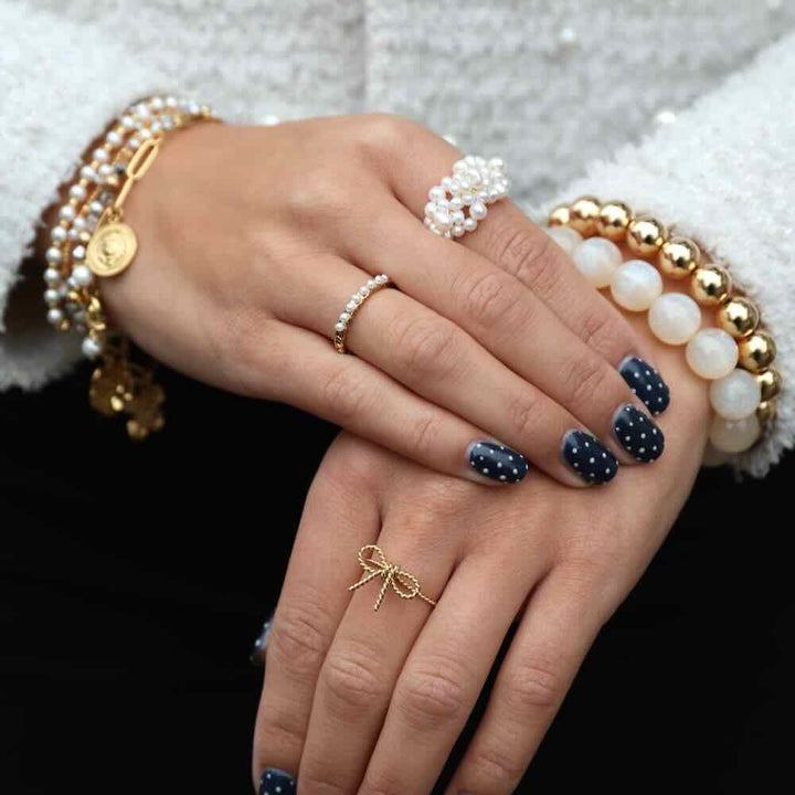 rose & camellia ring pretty bow