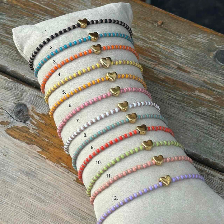 widaro armband stripey heart (kies je kleur)
