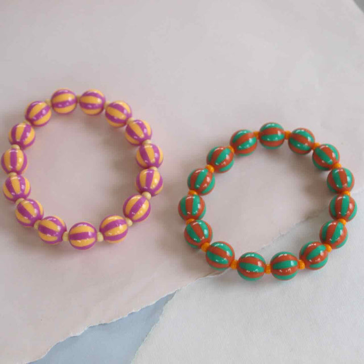 widaro armband stripey purple green (kies je kleur)