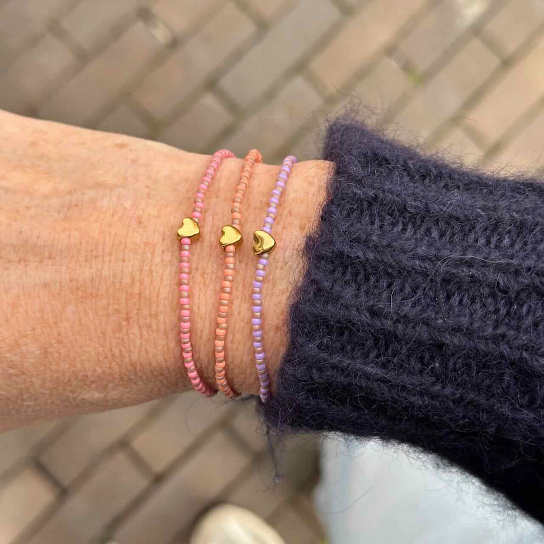 widaro armband stripey heart (kies je kleur)