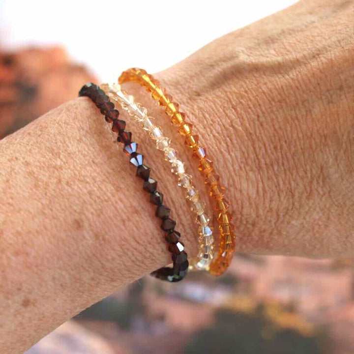 widaro armband swarovski brown beads