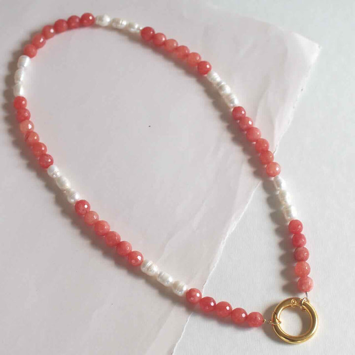 widaro brillenketting sweet pink pearls