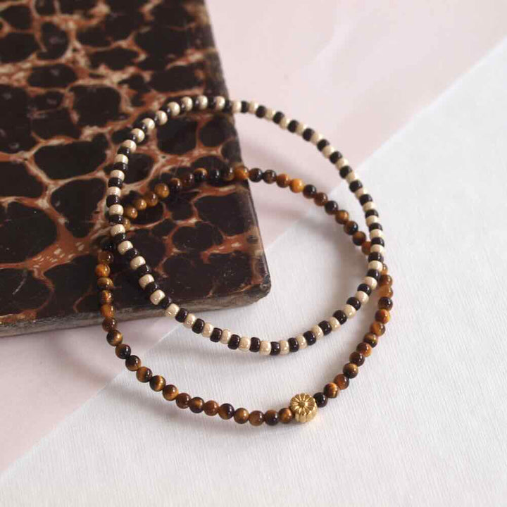 widaro armband stripey dark brown