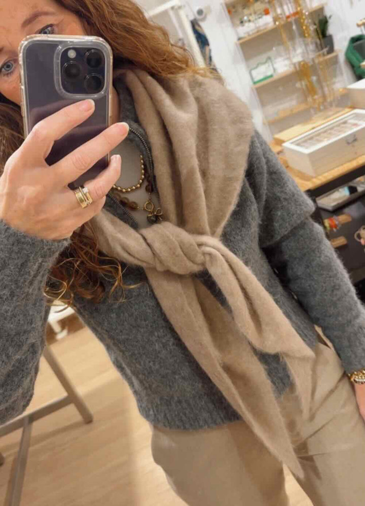 sjaalmania sjaal cosy triangle 100% brushed cashmere autumn