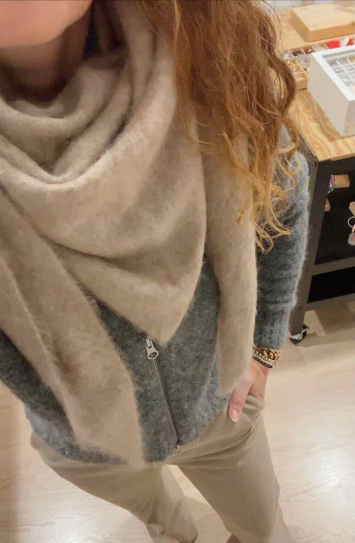 sjaalmania sjaal cosy triangle 100% brushed cashmere autumn