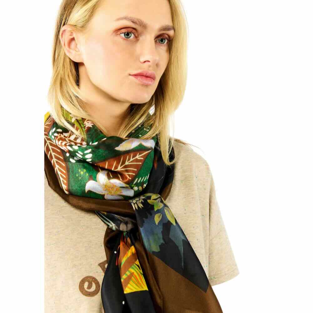 Wild paris sjaal Winter jungle kaki big