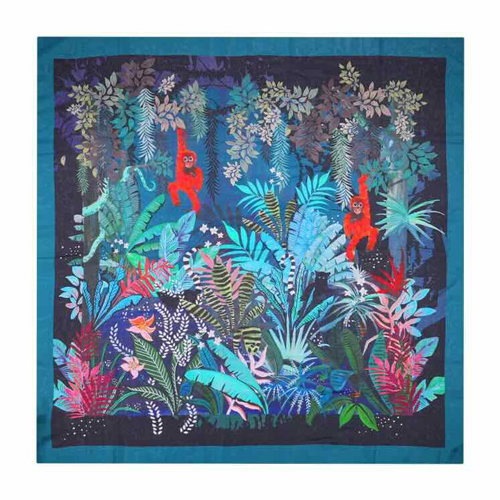 Wild paris sjaal Winter jungle blue big