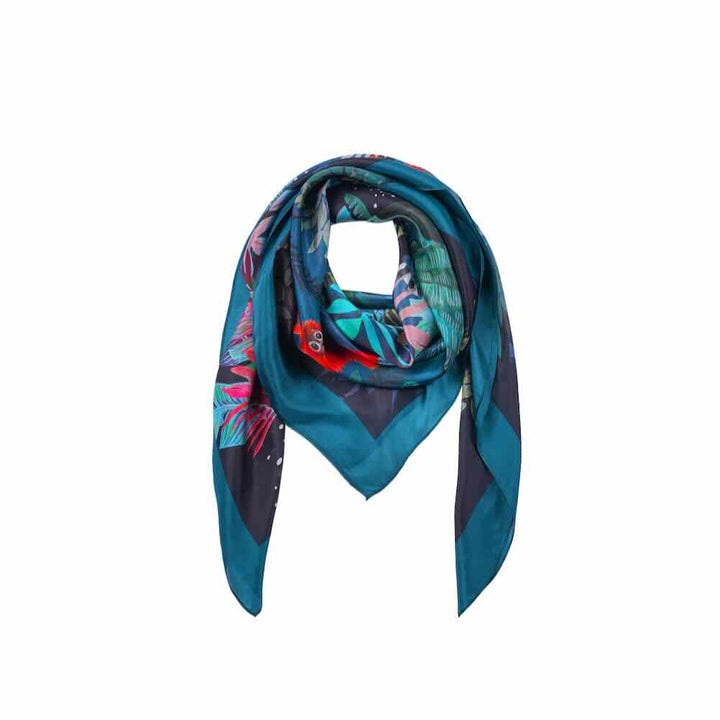 Wild paris sjaal Winter jungle blue big